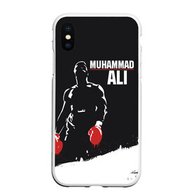 Чехол для iPhone XS Max матовый с принтом Muhammad Ali в Рязани, Силикон | Область печати: задняя сторона чехла, без боковых панелей | ali | muhammad ali | the greatest | али | бокс | мухамед али | мухаммед али