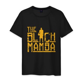 Мужская футболка хлопок с принтом The Black Mamba в Рязани, 100% хлопок | прямой крой, круглый вырез горловины, длина до линии бедер, слегка спущенное плечо. | basketball | black | bryant | game | james | kobe | kobebryant | lakers | lebron | los angeles | mamba | nba | rip | slam dunk | баскетбол | баскетболист | брайант | браянт | джеймс | игрок | коби | леброн | лейкерс | лос анджеле