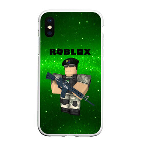 Чехол для iPhone XS Max матовый с принтом Roblox в Рязани, Силикон | Область печати: задняя сторона чехла, без боковых панелей | game | roblox | блок | игра | игрушка | лего | майнкрафт | персонажи | персонажи из кубиков | роблокс | робот