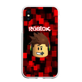 Чехол для iPhone XS Max матовый с принтом ROBLOX в Рязани, Силикон | Область печати: задняя сторона чехла, без боковых панелей | game | gamer | logo | minecraft | roblox | simulator | игра | конструктор | лого | майнкрафт | симулятор | строительство | фигура