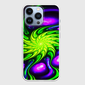 Чехол для iPhone 13 Pro с принтом NEONACID в Рязани,  |  | Тематика изображения на принте: abstract | abstraction | color | fractal | geometry | paitnt | polygon | polygonal | psy | абстракция | геометрия | краски | неоновые | полигоны | психоделика | фрактал