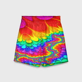 Детские спортивные шорты 3D с принтом TIE-DYE в Рязани,  100% полиэстер
 | пояс оформлен широкой мягкой резинкой, ткань тянется
 | abstract | abstraction | color | fractal | geometry | paitnt | polygon | polygonal | psy | абстракция | геометрия | краски | неоновые | полигоны | психоделика | фрактал