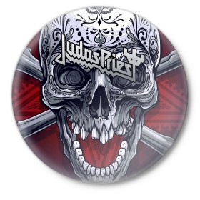 Значок с принтом Judas Priest в Рязани,  металл | круглая форма, металлическая застежка в виде булавки | Тематика изображения на принте: 