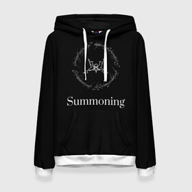 Женская толстовка 3D с принтом Summoning в Рязани, 100% полиэстер  | двухслойный капюшон со шнурком для регулировки, мягкие манжеты на рукавах и по низу толстовки, спереди карман-кенгуру с мягким внутренним слоем. | blackmetal | атмосферный | властелин колец | дарк эмбиент | михаэль «силениус» грегор | рихард «протектор» ледерер