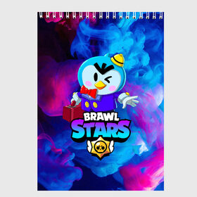 Скетчбук с принтом BRAWL STARS MR P в Рязани, 100% бумага
 | 48 листов, плотность листов — 100 г/м2, плотность картонной обложки — 250 г/м2. Листы скреплены сверху удобной пружинной спиралью | 8 bit | 8 бит | bibi | brawl stars | crow | el brown | leon | leon shark | max | mr.p | sally leon | shark | stars | virus | werewolf | акула | биби | вирус | ворон | леон | оборотень | пингвин