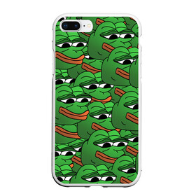 Чехол для iPhone 7Plus/8 Plus матовый с принтом Pepe The Frog в Рязани, Силикон | Область печати: задняя сторона чехла, без боковых панелей | frog | meme | memes | pepe | pepe the frog | грустная жабка | лягушка | лягушонок пепе | мем | мемы
