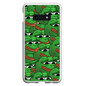 Чехол для Samsung S10E с принтом Pepe The Frog в Рязани, Силикон | Область печати: задняя сторона чехла, без боковых панелей | Тематика изображения на принте: frog | meme | memes | pepe | pepe the frog | грустная жабка | лягушка | лягушонок пепе | мем | мемы
