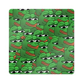 Магнит виниловый Квадрат с принтом Pepe The Frog в Рязани, полимерный материал с магнитным слоем | размер 9*9 см, закругленные углы | frog | meme | memes | pepe | pepe the frog | грустная жабка | лягушка | лягушонок пепе | мем | мемы