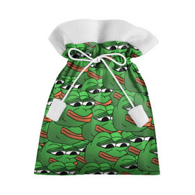 Подарочный 3D мешок с принтом Pepe The Frog в Рязани, 100% полиэстер | Размер: 29*39 см | Тематика изображения на принте: frog | meme | memes | pepe | pepe the frog | грустная жабка | лягушка | лягушонок пепе | мем | мемы