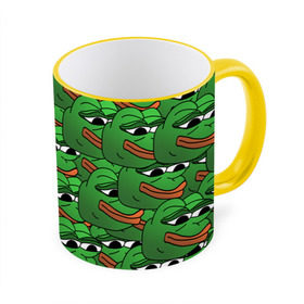 Кружка с полной запечаткой с принтом Pepe The Frog в Рязани, керамика | ёмкость 330 мл | frog | meme | memes | pepe | pepe the frog | грустная жабка | лягушка | лягушонок пепе | мем | мемы