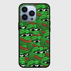 Чехол для iPhone 13 Pro с принтом Pepe The Frog в Рязани,  |  | Тематика изображения на принте: frog | meme | memes | pepe | pepe the frog | грустная жабка | лягушка | лягушонок пепе | мем | мемы