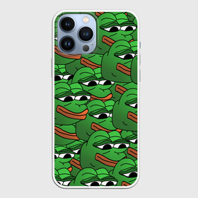 Чехол для iPhone 13 Pro Max с принтом Pepe The Frog в Рязани,  |  | Тематика изображения на принте: frog | meme | memes | pepe | pepe the frog | грустная жабка | лягушка | лягушонок пепе | мем | мемы