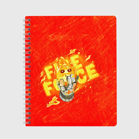 Тетрадь с принтом Fire Force в Рязани, 100% бумага | 48 листов, плотность листов — 60 г/м2, плотность картонной обложки — 250 г/м2. Листы скреплены сбоку удобной пружинной спиралью. Уголки страниц и обложки скругленные. Цвет линий — светло-серый
 | anime | enenno shouboutai | fire force | аниме | пламенная бригада пожарных