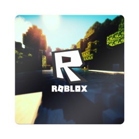 Магнит виниловый Квадрат с принтом ROBLOX в Рязани, полимерный материал с магнитным слоем | размер 9*9 см, закругленные углы | game | gamer | logo | roblox | игры | логотип | роблокс