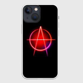 Чехол для iPhone 13 mini с принтом Анархия в Рязани,  |  | art | neon | rock | sons of anarchy | анархия | арт | группа | егор летов | логотип | музыка | неон | панк | панк рок | прикольная | рок | свобода | хаос