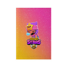 Обложка для паспорта матовая кожа с принтом BRAWL STARS SANDY в Рязани, натуральная матовая кожа | размер 19,3 х 13,7 см; прозрачные пластиковые крепления | Тематика изображения на принте: 8 bit | 8 бит | bibi | brawl stars | crow | el brown | leon | leon shark | max | mr.p | sally leon | sandy | shark | stars | tara | virus | werewolf | акула | биби | вирус | ворон | леон | оборотень | пингвин