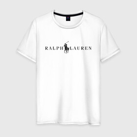 Мужская футболка хлопок с принтом Ralph Lauren в Рязани, 100% хлопок | прямой крой, круглый вырез горловины, длина до линии бедер, слегка спущенное плечо. | ralph lauren | богато | бренд | всадник | дорого | крикет | лаурен | лошадь | минимализм | поло | премиум | ральф | ральфлаурен | свитшот | тренд | футболка