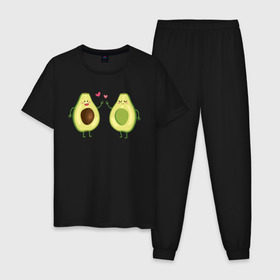 Мужская пижама хлопок с принтом Авокадо. в Рязани, 100% хлопок | брюки и футболка прямого кроя, без карманов, на брюках мягкая резинка на поясе и по низу штанин
 | авокадо | веган | еда блогеров | любовь | мемы | минимализм | прикольные картинки | прикольные надписи | растение | смешное авокадо | фрукт