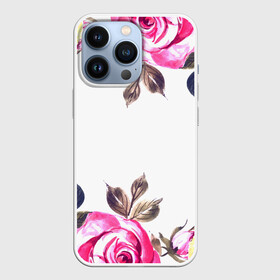 Чехол для iPhone 13 Pro с принтом Розы в Рязани,  |  | flowers | pink | бутоны | весна | лето | листья | природа | роза | розовые | розы | цветок | цветочки | цветы