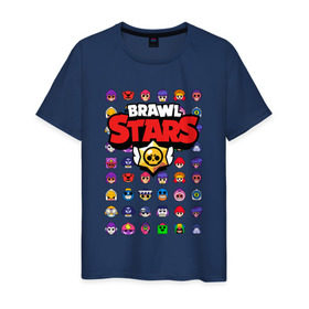 Мужская футболка хлопок с принтом BRAWL STARS в Рязани, 100% хлопок | прямой крой, круглый вырез горловины, длина до линии бедер, слегка спущенное плечо. | Тематика изображения на принте: 8 bit | 8 бит | bibi | brawl stars | crow | el brown | leon | leon shark | max | mr.p | sally leon | shark | stars | virus | werewolf | акула | биби | вирус | ворон | леон | оборотень | пингвин