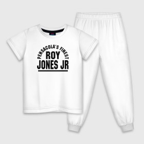 Детская пижама хлопок с принтом Roy Jones Jr. в Рязани, 100% хлопок |  брюки и футболка прямого кроя, без карманов, на брюках мягкая резинка на поясе и по низу штанин
 | captain hook | roy jones | roy levesta jones | бокс | капитан хук | рой джонс