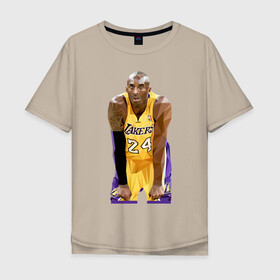 Мужская футболка хлопок Oversize с принтом Kobe Bryant Lakers 24 в Рязани, 100% хлопок | свободный крой, круглый ворот, “спинка” длиннее передней части | Тематика изображения на принте: 24 | black | bryant | kobe | lakers | mamba | mentality | баскетбол | баскетболист | брайан | детская | детскую | женская | женскую | коба | коби | купить | мамба | менталитет | мужская | мужскую | сша | черная