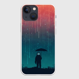 Чехол для iPhone 13 mini с принтом Космический Дождь в Рязани,  |  | night | rain | space | star | stars | астронавт | дождь | звезды | картинки | космический | космонавт | космос | ночь | прикольная | прикольные | темнота