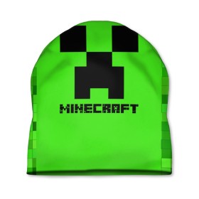 Шапка 3D с принтом MINECRAFT в Рязани, 100% полиэстер | универсальный размер, печать по всей поверхности изделия | block | creeper | cube | minecraft | pixel | блок | геометрия | крафт | крипер | кубики | майнкрафт | пиксели