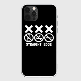 Чехол для iPhone 12 Pro с принтом straight edge в Рязани, силикон | область печати: задняя сторона чехла, без боковых панелей | Тематика изображения на принте: edge | hardcore | no drugs | straight | straight edge | sxe | грань | четкая | чёткая грань