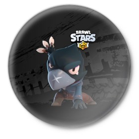 Значок с принтом Brawl Stars Crow (Ворон) в Рязани,  металл | круглая форма, металлическая застежка в виде булавки | Тематика изображения на принте: brawl | brawl stars | brawlstars | brawlstarsmemes | brawl_stars | clashofclans | clashroyale | colt | plp | supercell | бравл | бравлстарс | кольт