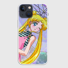 Чехол для iPhone 13 mini с принтом Sailor Moon в Рязани,  |  | baby | bunny | girl | like | pink | sailormoon | usagi | вода капли | воин | волосы | глаза | девушка | дождь | зайчик | зонтик | котик | кролик | лето | луна | малышка | матроска | небо | облака | природа | радуга | розовый