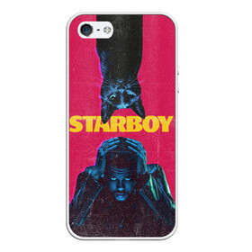 Чехол для iPhone 5/5S матовый с принтом STARBOY в Рязани, Силикон | Область печати: задняя сторона чехла, без боковых панелей | Тематика изображения на принте: blinding lights | heartless | starboy | the weekend | уикенд