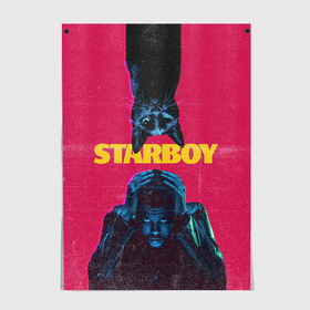 Постер с принтом STARBOY в Рязани, 100% бумага
 | бумага, плотность 150 мг. Матовая, но за счет высокого коэффициента гладкости имеет небольшой блеск и дает на свету блики, но в отличии от глянцевой бумаги не покрыта лаком | Тематика изображения на принте: blinding lights | heartless | starboy | the weekend | уикенд