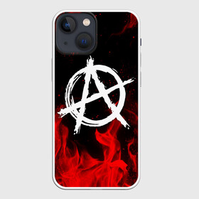 Чехол для iPhone 13 mini с принтом АНАРХИЯ | ANARCHY RED FIRE в Рязани,  |  | anarchy | riot | rock | анархия | бунт | знаки | музыка | панки | рок | символ