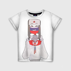 Детская футболка 3D с принтом Country Humans в Рязани, 100% гипоаллергенный полиэфир | прямой крой, круглый вырез горловины, длина до линии бедер, чуть спущенное плечо, ткань немного тянется | countryhumans | картинки | персонаж | прикольные картинки