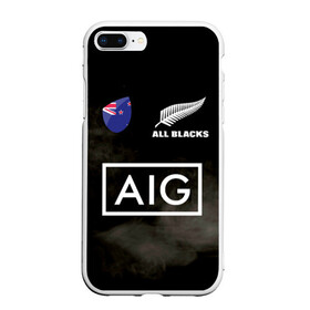 Чехол для iPhone 7Plus/8 Plus матовый с принтом ALL BLACKS в Рязани, Силикон | Область печати: задняя сторона чехла, без боковых панелей | Тематика изображения на принте: all blacks | new zealandd | rugby | новая зеландия | олл блэкс | регби | хака