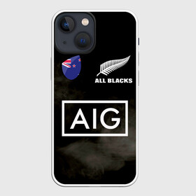 Чехол для iPhone 13 mini с принтом ALL BLACKS в Рязани,  |  | Тематика изображения на принте: all blacks | new zealandd | rugby | новая зеландия | олл блэкс | регби | хака