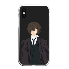 Чехол для iPhone XS Max матовый с принтом Osamu Dazai в Рязани, Силикон | Область печати: задняя сторона чехла, без боковых панелей | bungou | dazai | dogs | osamu | stray | асаму | бродячие псы | бродячих | дадзай | дазай | литературные гении | осаму | проза | псов