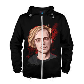 Мужская ветровка 3D с принтом Pyrokinesis. в Рязани, 100% полиэстер | подол и капюшон оформлены резинкой с фиксаторами, два кармана без застежек по бокам, один потайной карман на груди | Тематика изображения на принте: pyrokinesis | андрей пирокинезис | каждаябарбистерва | левый баттл | музыка | музыкант | пирокинезис | рэп | рэпер