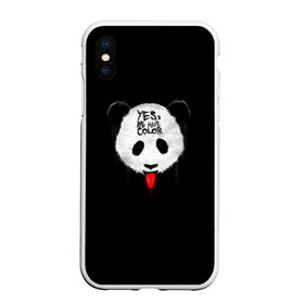 Чехол для iPhone XS Max матовый с принтом _Panda_ в Рязани, Силикон | Область печати: задняя сторона чехла, без боковых панелей | color | have | hunter | panda | text | we | yes | австралия | арт | бе | высунула | глаза | голова | да | дикое | есть | животное | лбу | млекопитающее | на | надпись | нас | нос | охотник | панда | панды | показывает
