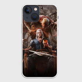 Чехол для iPhone 13 mini с принтом КРОВЬ И ВЕДЬМАК в Рязани,  |  | gerald | geralt | henry cavill | netflix | the witcher | wild hunt | witcher | wolf | ведьмак | ведьмак сериал | волк | генри кавилл | геральд | дикая охота | нетфликс | нэтфликс