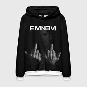 Мужская толстовка 3D с принтом EMINEM в Рязани, 100% полиэстер | двухслойный капюшон со шнурком для регулировки, мягкие манжеты на рукавах и по низу толстовки, спереди карман-кенгуру с мягким внутренним слоем. | america | eminem | rap | slim shady | usa | америка | зарубежный реп | реп | сша | эминем