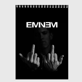 Скетчбук с принтом EMINEM в Рязани, 100% бумага
 | 48 листов, плотность листов — 100 г/м2, плотность картонной обложки — 250 г/м2. Листы скреплены сверху удобной пружинной спиралью | Тематика изображения на принте: america | eminem | rap | slim shady | usa | америка | зарубежный реп | реп | сша | эминем