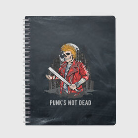 Тетрадь с принтом Punk’s Not Dead в Рязани, 100% бумага | 48 листов, плотность листов — 60 г/м2, плотность картонной обложки — 250 г/м2. Листы скреплены сбоку удобной пружинной спиралью. Уголки страниц и обложки скругленные. Цвет линий — светло-серый
 | punk | punks | punk’s not dead | rock | rocker | метал | металл | панк | панки | рок | рокер | тяжелая музыка