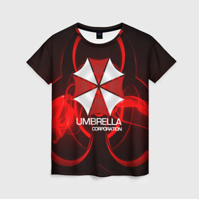 Женская футболка 3D с принтом Umbrella Corp в Рязани, 100% полиэфир ( синтетическое хлопкоподобное полотно) | прямой крой, круглый вырез горловины, длина до линии бедер | biohazard | biohazard 7 | crocodile | fang | game | hand | monster | new umbrella | resident evil | resident evil 7 | umbrella | umbrella corp | umbrella corporation | zombie | обитель