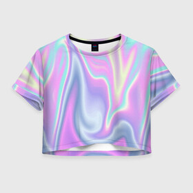 Женская футболка Crop-top 3D с принтом Vaporwave в Рязани, 100% полиэстер | круглая горловина, длина футболки до линии талии, рукава с отворотами | abstraction | vaporwave | абстракция | узор