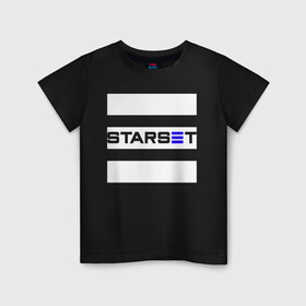 Детская футболка хлопок с принтом Starset logo в Рязани, 100% хлопок | круглый вырез горловины, полуприлегающий силуэт, длина до линии бедер | Тематика изображения на принте: logo | rock | starset | лого | рок | старсет