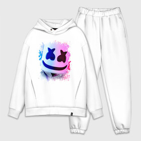 Мужской костюм хлопок OVERSIZE с принтом MARSHMELLO | МАРШМЕЛЛО (Z) в Рязани,  |  | america | dj | marshmello | smile | usa | америка | маршмелло | смайл | сша