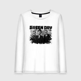 Женский лонгслив хлопок с принтом GreenDay в Рязани, 100% хлопок |  | billie joe armstrong | greenday | rock | альтернативный | билли джо армстронг | гриндей | зеленый день | майк дёрнт | музыка | панк рок | поп панк | рок | тре кул