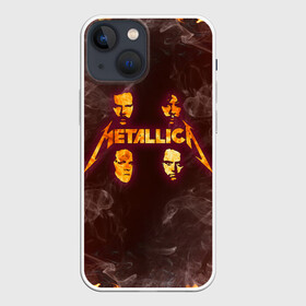 Чехол для iPhone 13 mini с принтом Metallica | Fire Rock (Z) в Рязани,  |  | james alan hetfield | джеймс хетфилд | кирк хэмметт | ларс ульрих | металлика | музыка | роберт трухильо | трэш метал | хеви метал